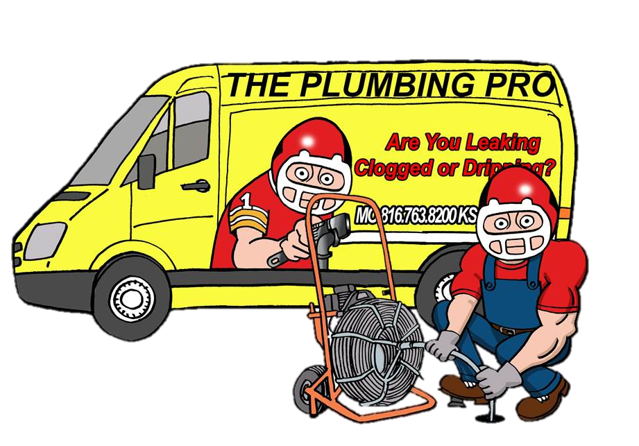 Plumbing Pro van with plumber snaking line