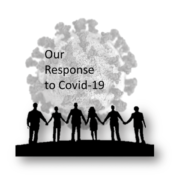 our covid-19 response artwork showing people holding hands