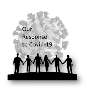 our covid-19 response artwork showing people holding hands
