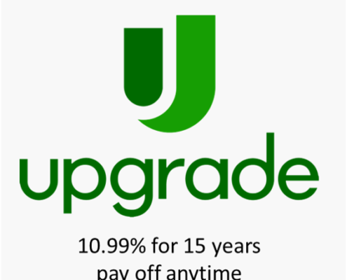 Artwork outlining the Upgrade Financing Option for 10.99 for 15years.