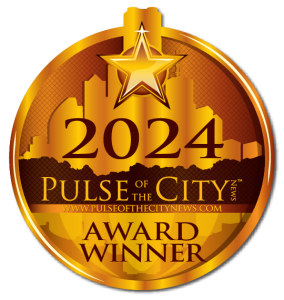 2024 Pulse City Award Winner gold emblem with a star.